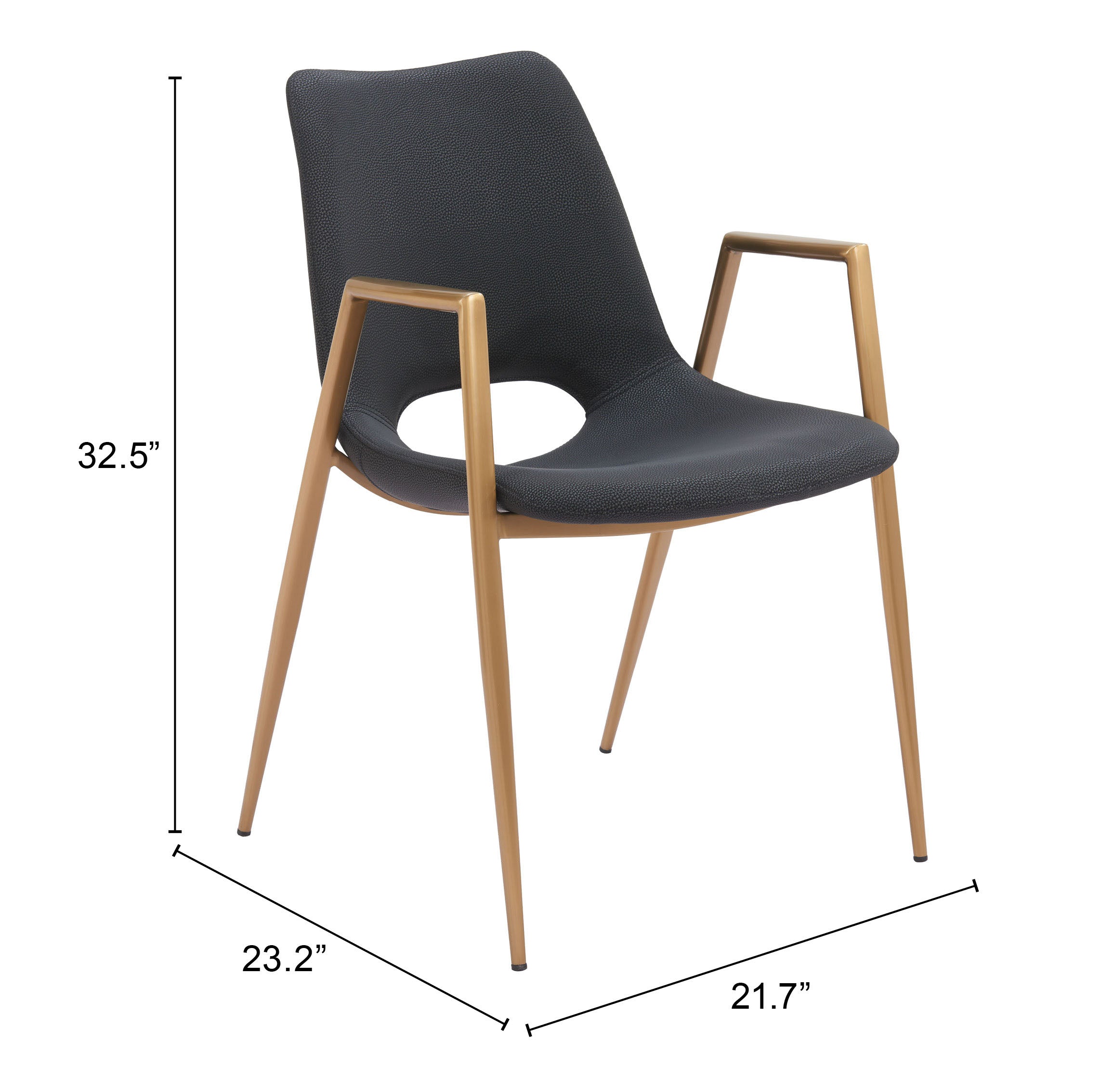 Desi Dining Chair Black & Gold