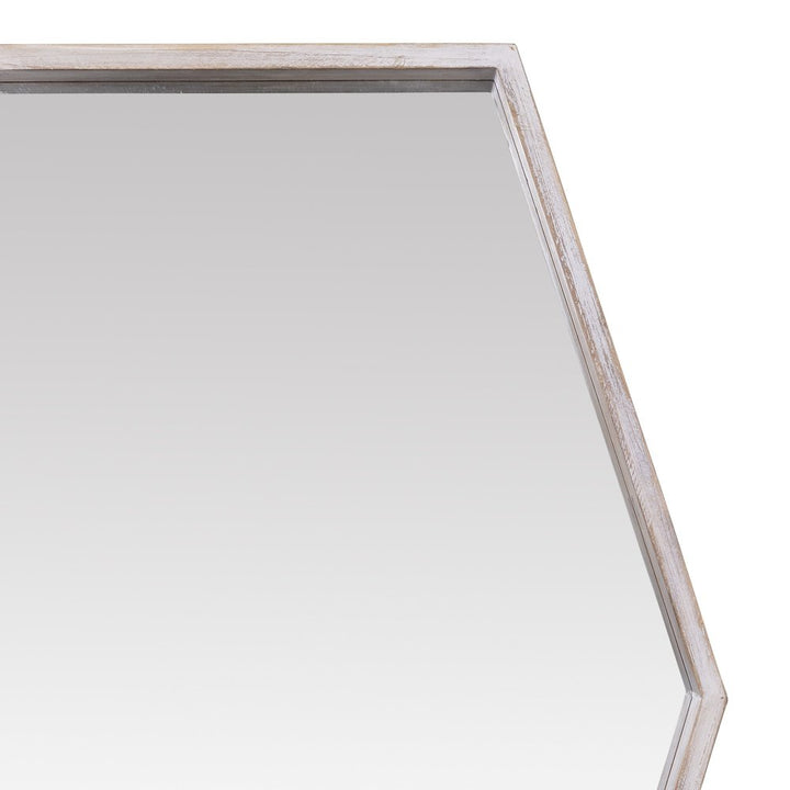 Wooden Hexagonal Wall Mirror