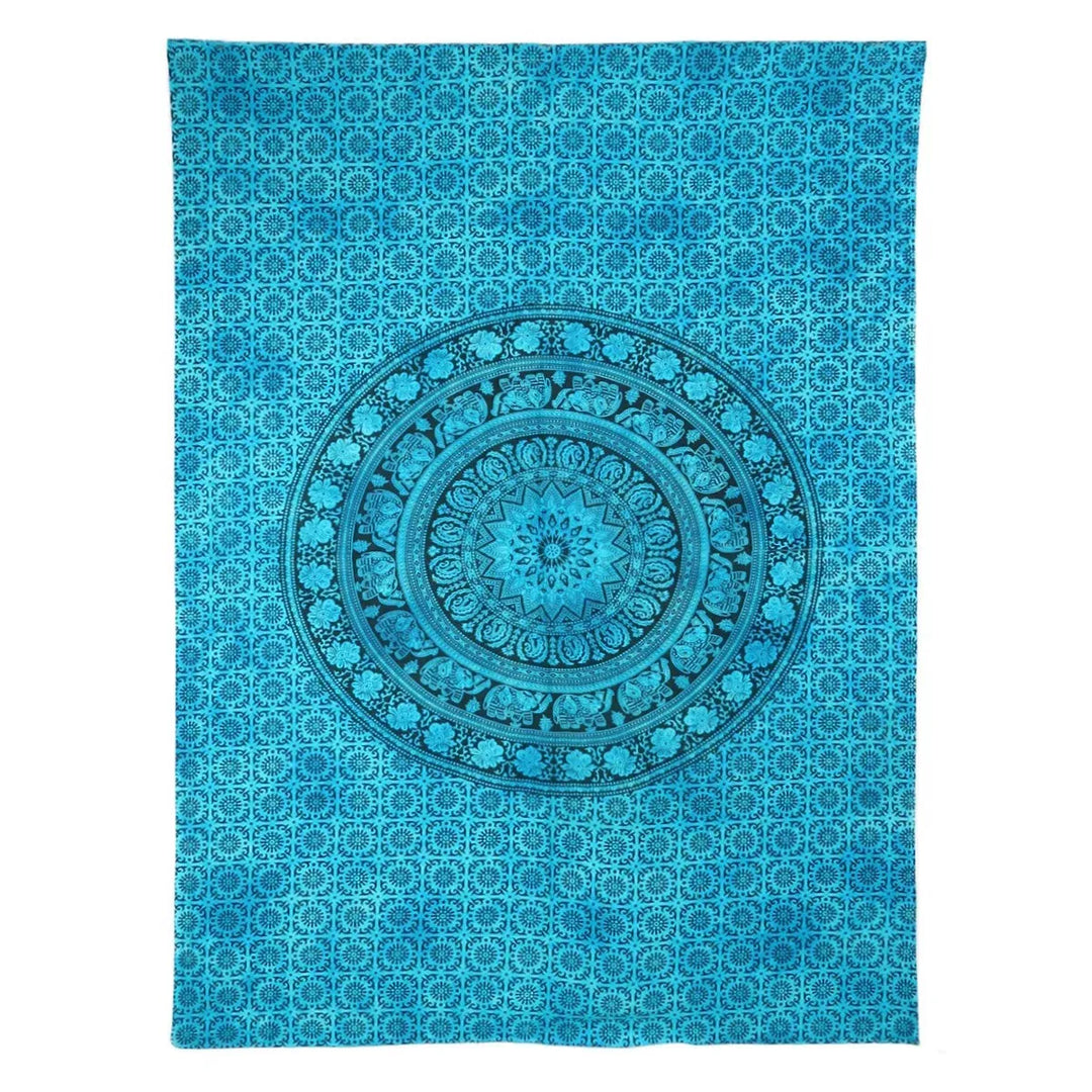 TurquoiseTwin Size Handmade Cotton Mandala Tapesty