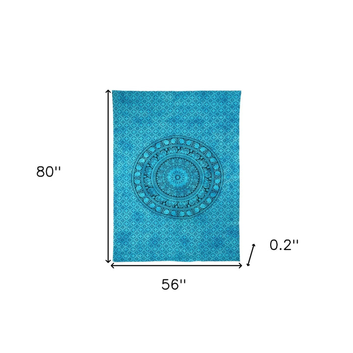 TurquoiseTwin Size Handmade Cotton Mandala Tapesty
