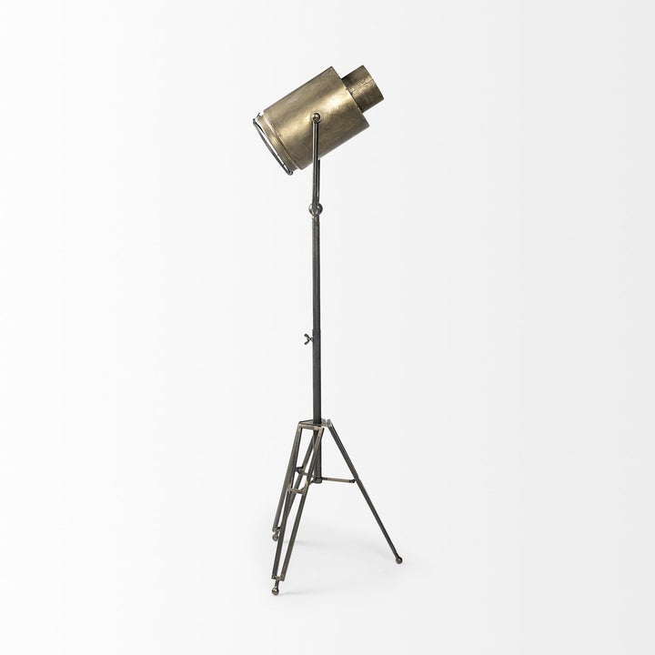 61" Gold LED Floor Lamp With Gold Metal Shade
