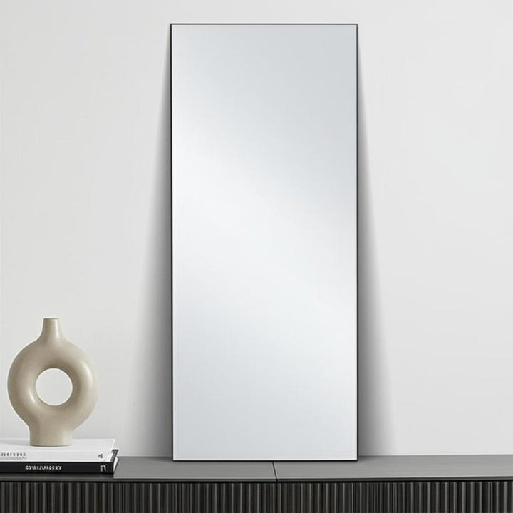 71" Black Metal Freestanding and Wall Mount Accent Mirror