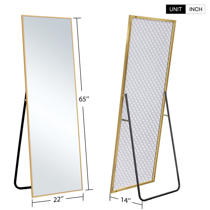 64" Sleek Gold Frame Full Length Mirror