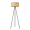 58" Brown And Black Tripod Floor Lamp With Brown Plastic Shade