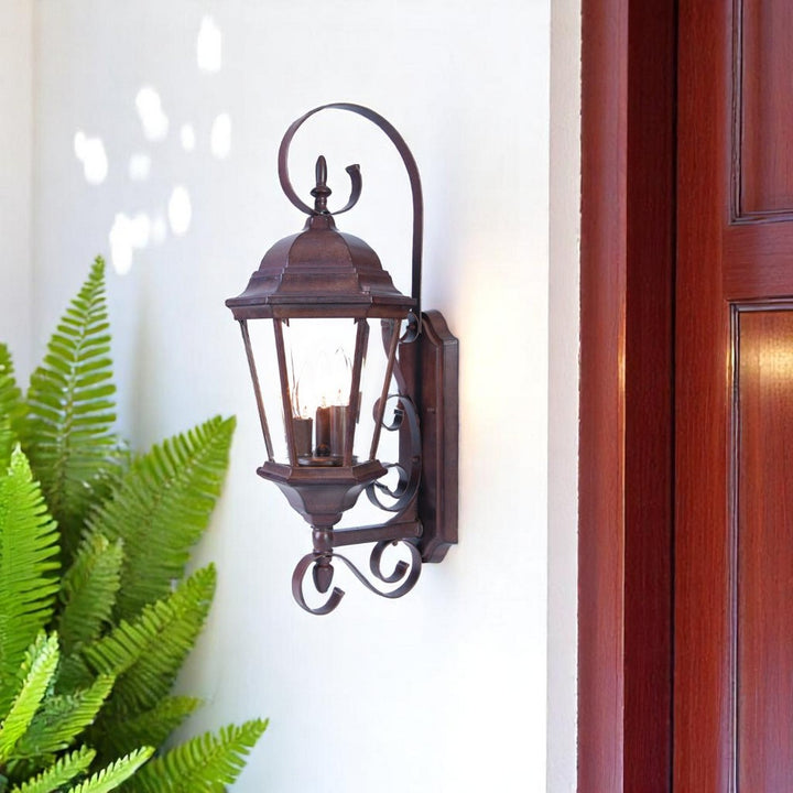 Triple Lantern Swing Arm Outdoor Wall Light – Multi-Source Illumination & Flexible Utility | Designer Sconce | Trufairs