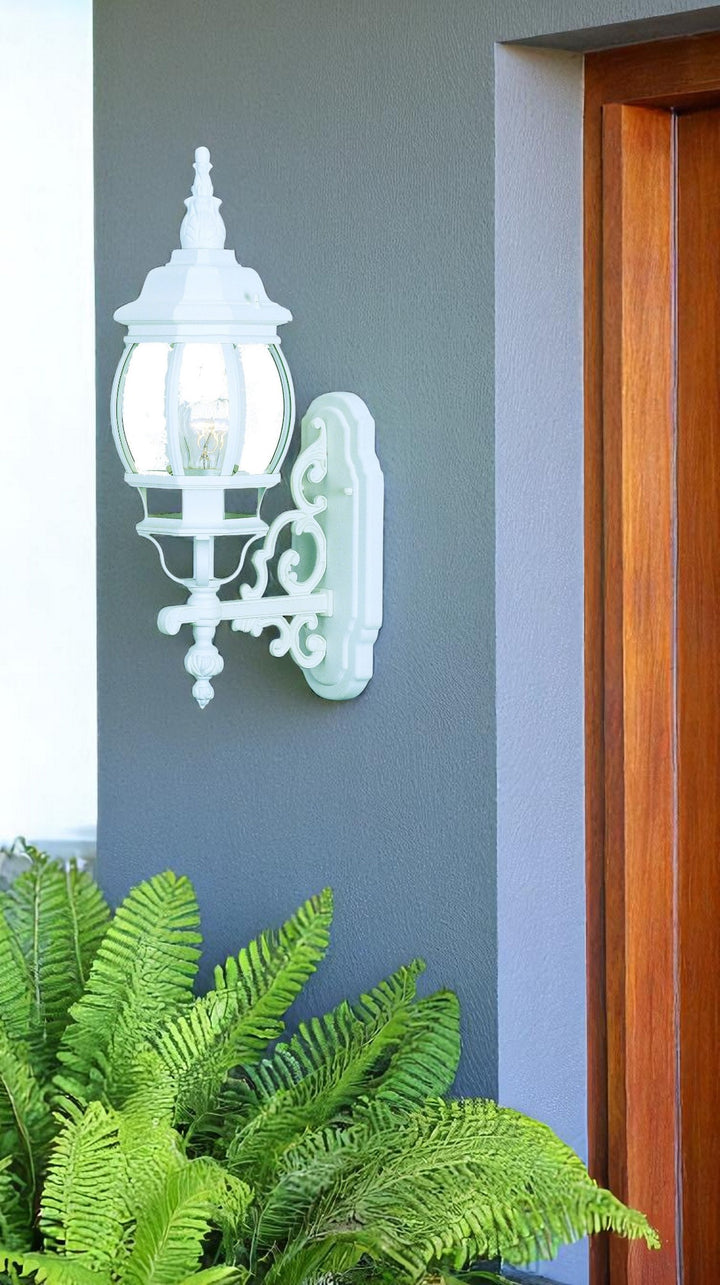 Vintage White Glass Globe Outdoor Wall Light – Durable Cast Aluminum & Bright Ambient Glow | Garden Sconce | Trufairs