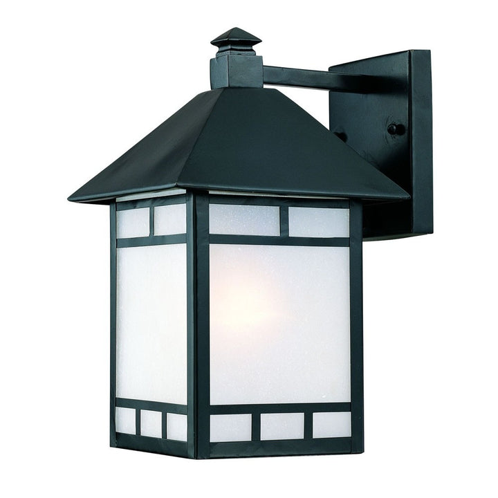 Matte Black Frosted Glass Lantern Wall Light – Modern Security & Soft Diffusion | Designer Entry Sconce | Trufairs