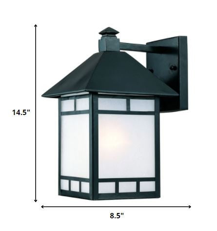 Matte Black Frosted Glass Lantern Wall Light – Modern Security & Soft Diffusion | Designer Entry Sconce | Trufairs