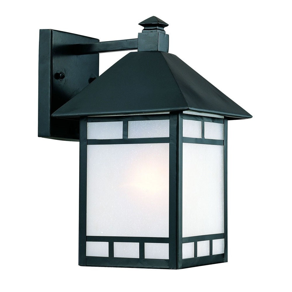 Matte Black Frosted Glass Lantern Wall Light – Modern Security & Soft Diffusion | Designer Entry Sconce | Trufairs
