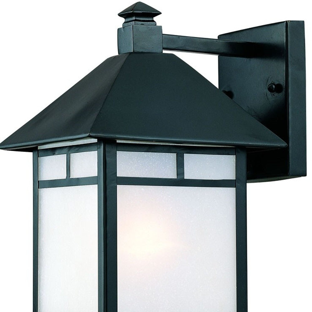 Matte Black Frosted Glass Lantern Wall Light – Modern Security & Soft Diffusion | Designer Entry Sconce | Trufairs