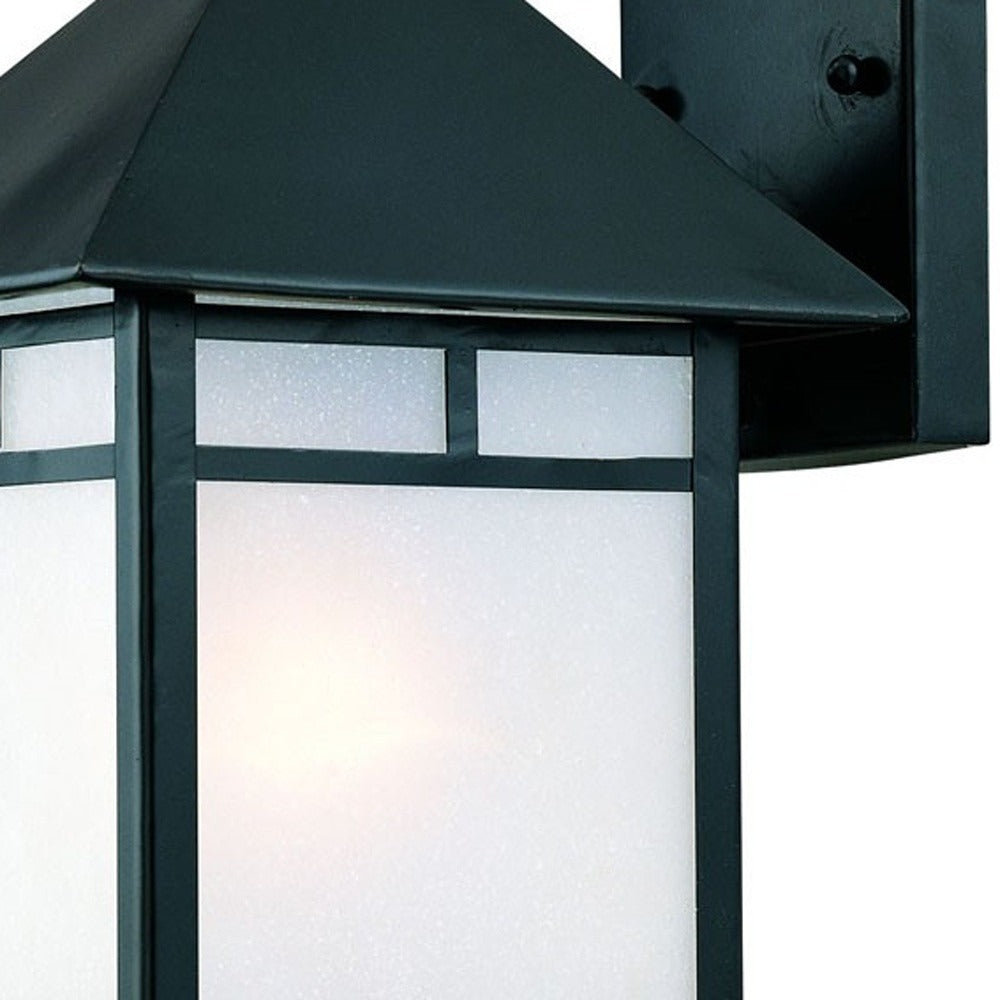Matte Black Frosted Glass Lantern Wall Light – Modern Security & Soft Diffusion | Designer Entry Sconce | Trufairs