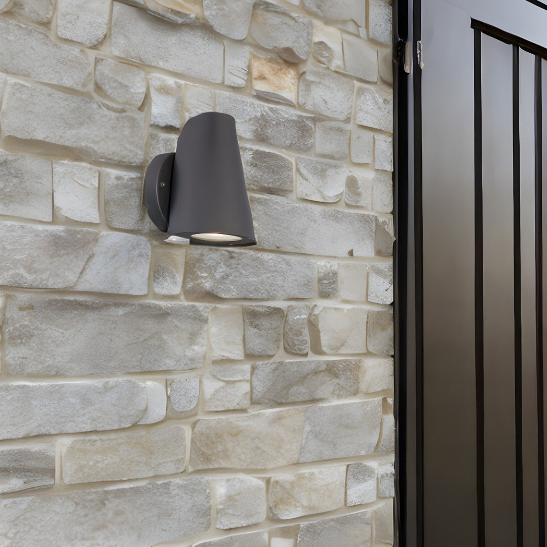 LED Conical Outdoor Wall Sconce – Matte Black, Premium LED & Modern Flair | Exterior Accent Light | Trufairs
