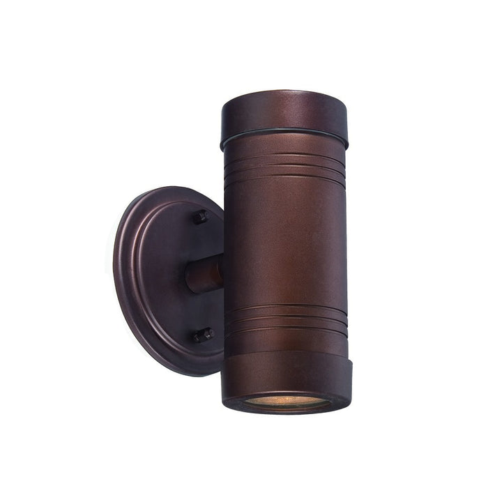 Dual Beam Bronze Cylinder Outdoor Wall Light – Contemporary Up-and-Down Lighting | Modern Entry Sconce | Trufairs