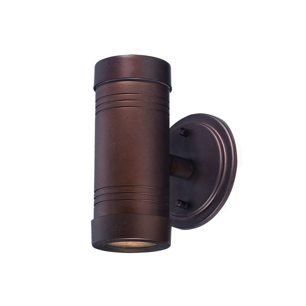 Dual Beam Bronze Cylinder Outdoor Wall Light – Contemporary Up-and-Down Lighting | Modern Entry Sconce | Trufairs