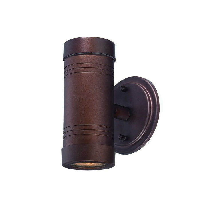 Dual Beam Bronze Cylinder Outdoor Wall Light – Contemporary Up-and-Down Lighting | Modern Entry Sconce | Trufairs