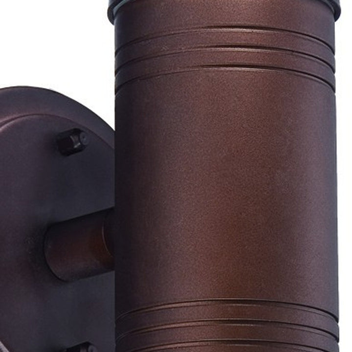 Dual Beam Bronze Cylinder Outdoor Wall Light – Contemporary Up-and-Down Lighting | Modern Entry Sconce | Trufairs