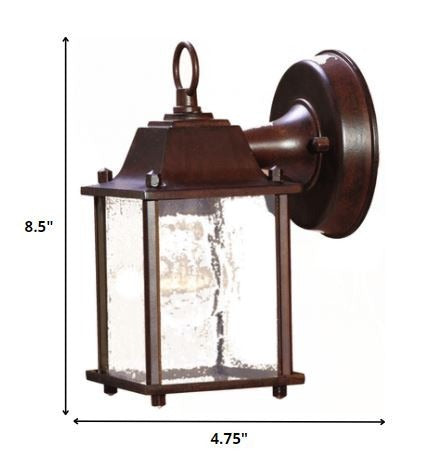 Waterfall Glass Lantern Outdoor Wall Light – Dark Brown Finish & Sparkling Clarity | Hanging Sconce | Trufairs