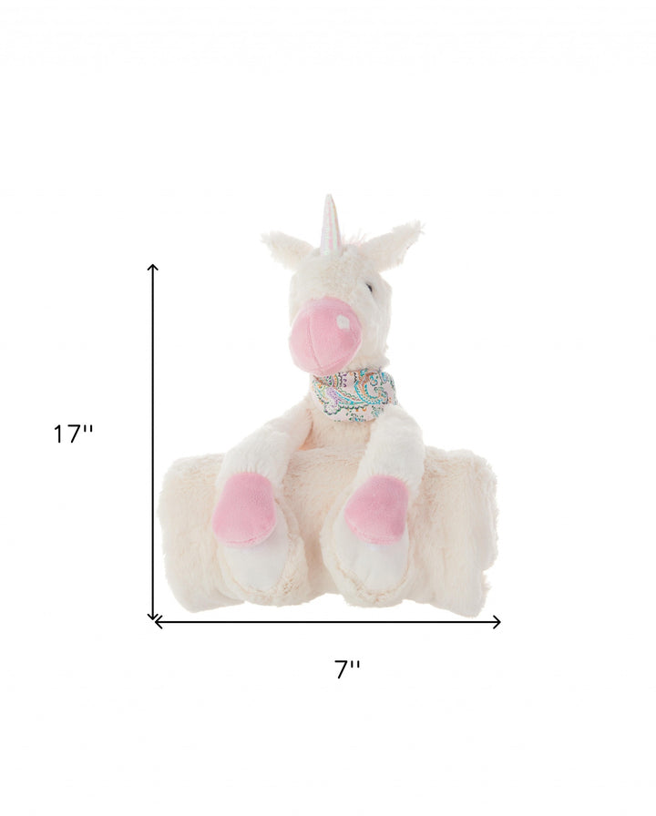 UnicornDream Ivory Tactile Throw Pillow – Fantasy Accent | Plush Decorative Pillow | Trufairs