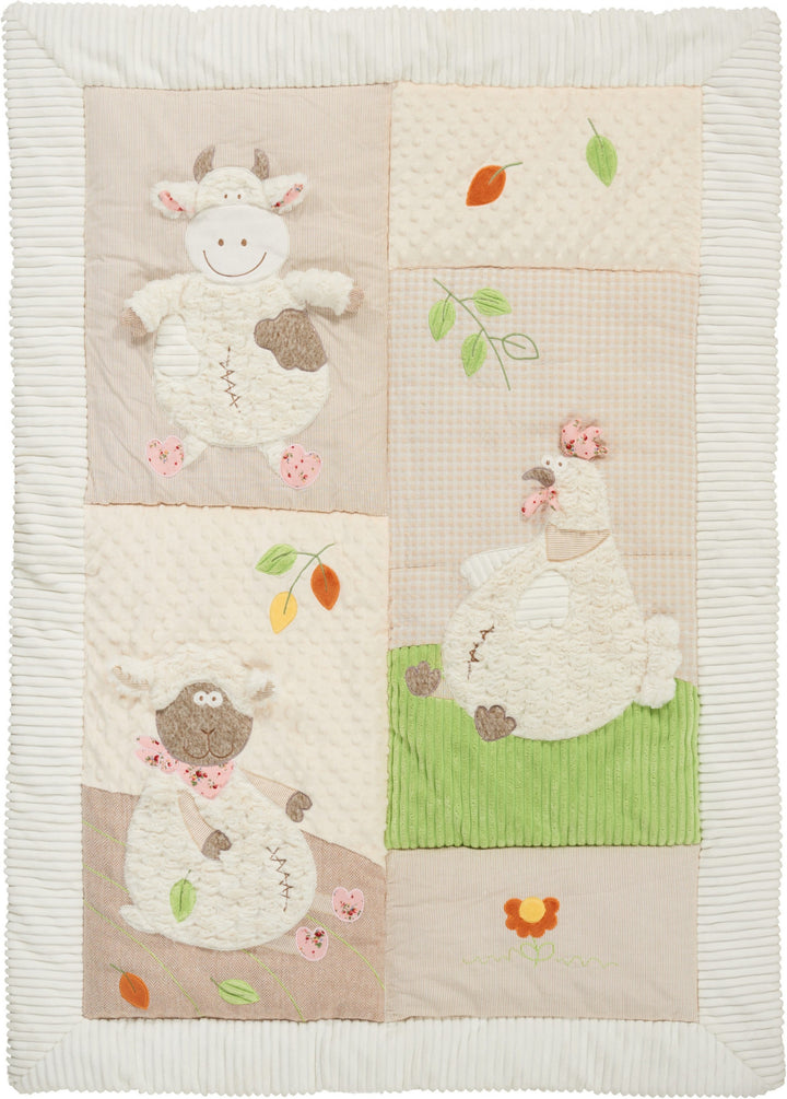 Beige, Green & White Polyester Quilt – Ultra-Soft Decorative Layer | Trufairs