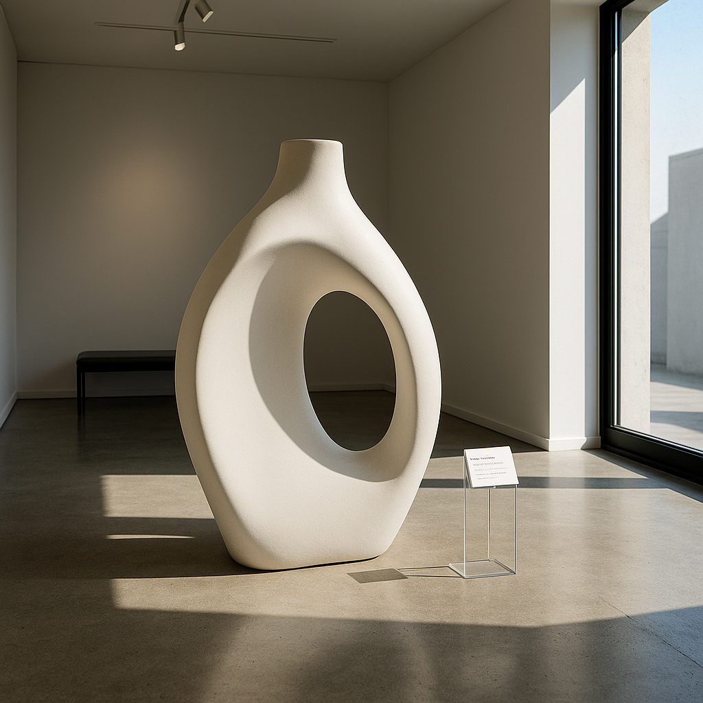 Exclusive Simi Vase Large White - Premium 34" Modern Resin Statement Collection
