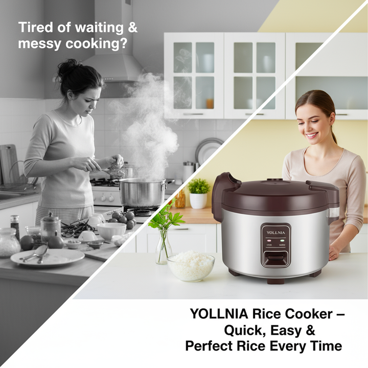 13.8QT/65 Cup Commercial Large Rice Cooker & Food warmer Non-stick Inner Pot Auto Warmer Mode 1350W Fast Cooking