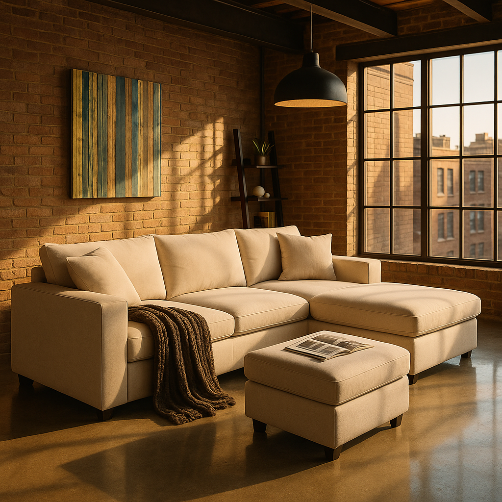 [VIDEO] 101"x66" Premium Cloud Collection L-Shaped Sectional - 4-Seat Modular Sofa with Wide Seats, Throw Pillows & Convertible Ottoman for Living Room, Apartment & Office (4 Color Option)