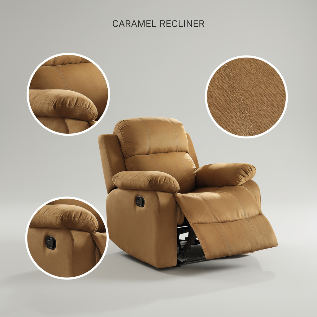 36" Brown Microfiber Recliner