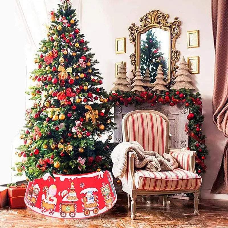 Christmas Tree Stand Cover 22Inch Round Tree Floor Mat Shimmer Tree Cover Mat Sequin Glitter Tree Skirts Vintage Tree Cover