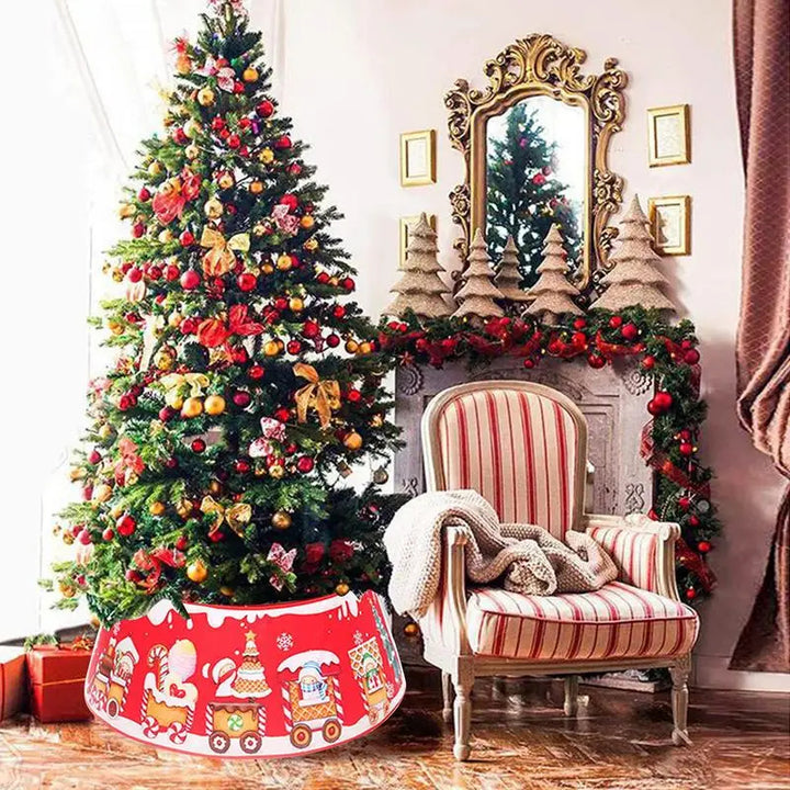 Christmas Tree Stand Cover 22Inch Round Tree Floor Mat Shimmer Tree Cover Mat Sequin Glitter Tree Skirts Vintage Tree Cover