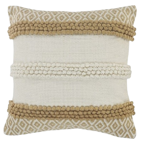 Modern Tan Geometric 20" Throw Pillow with Zipper – Indoor & Outdoor