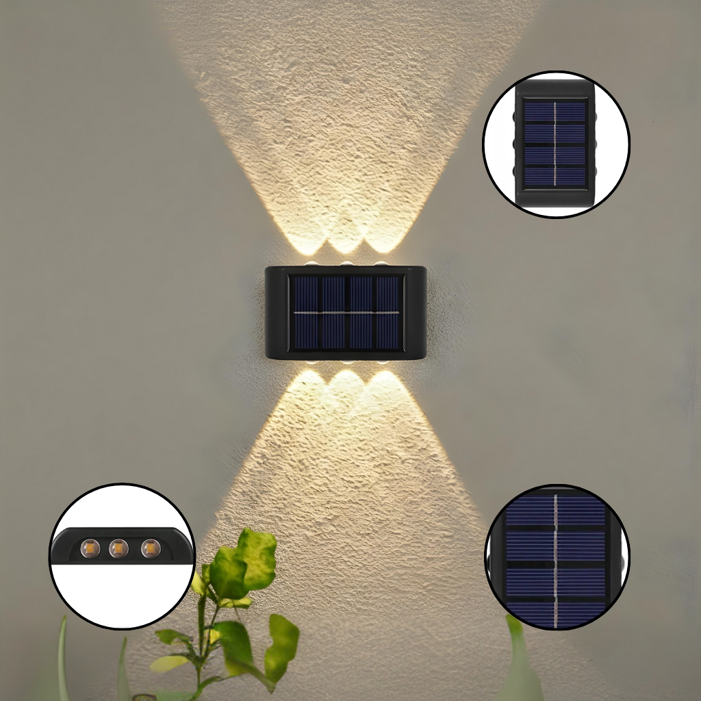 12pcs Outdoor Solar Wall Lights Up and Down Solar Light IP65 Waterproof Solar Lights for Outdoor Garden – Bright Dual-Beam Design for Elegant Ambiance | Solar Wall Lights | Trufairs