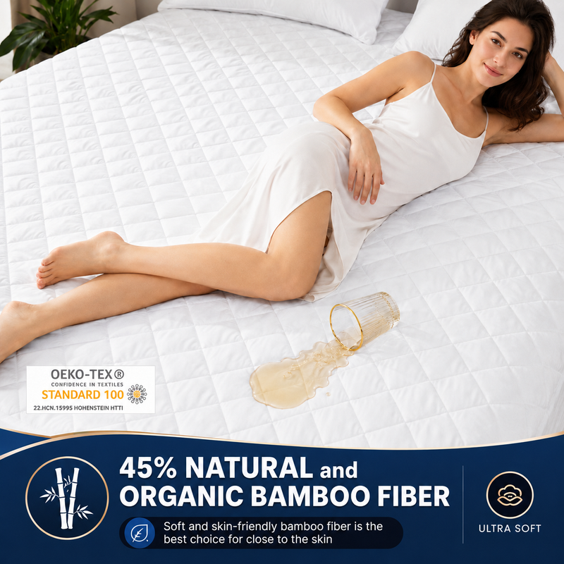 Waterproof Mattress & Pillow Protector – Breathable Quilted Mattress Cover with Deep Pocket - 3