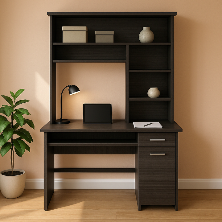 MetroHaven 43" Gray Computer Desk with Hutch