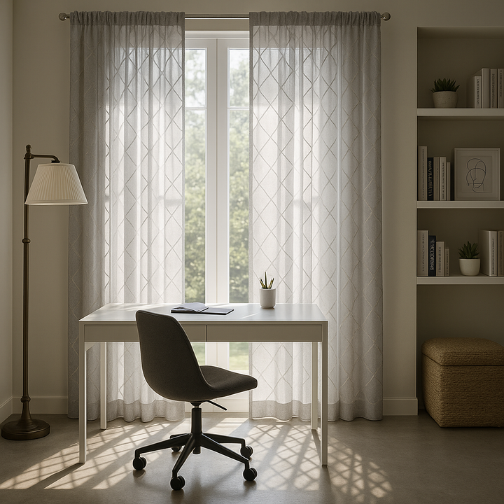 Diamond Sheer Window Curtain Panel(Only 1 Pc Panel)