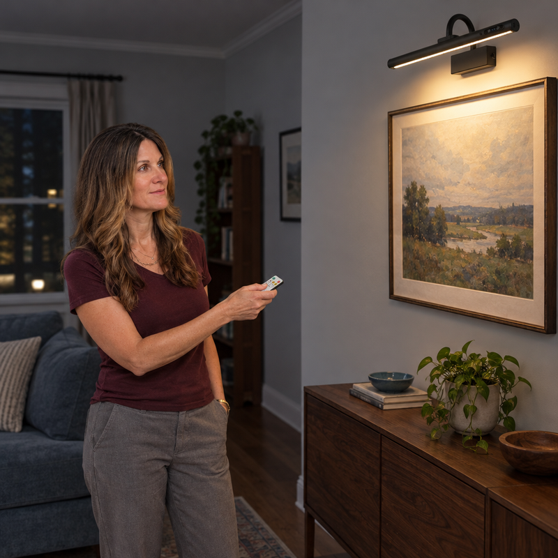 Battery Operated Picture Light – Rechargeable LED with Remote & Timer - 3