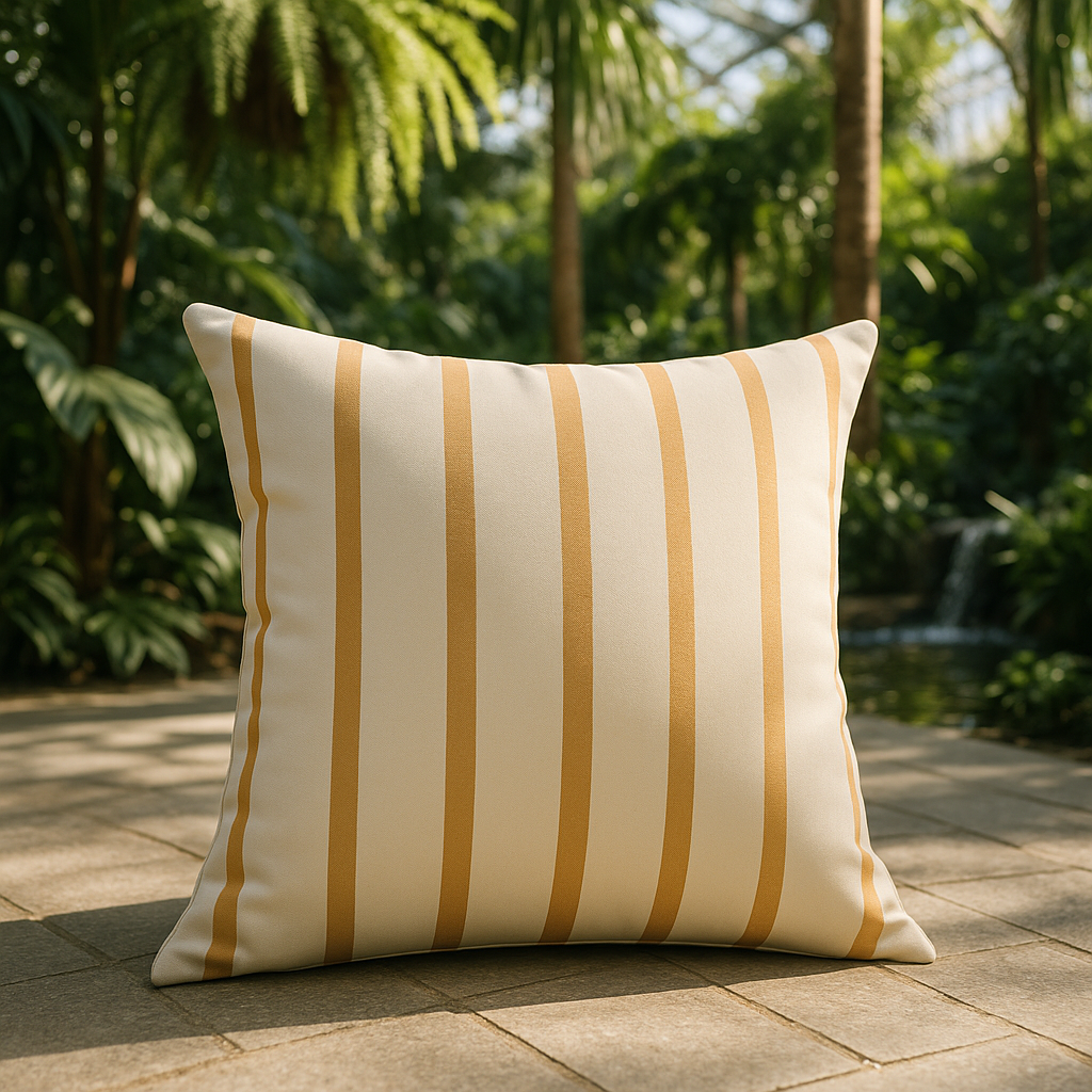 Modern  20" x 20" Yellow Zippered Geometric Indoor Outdoor Throw Pillow