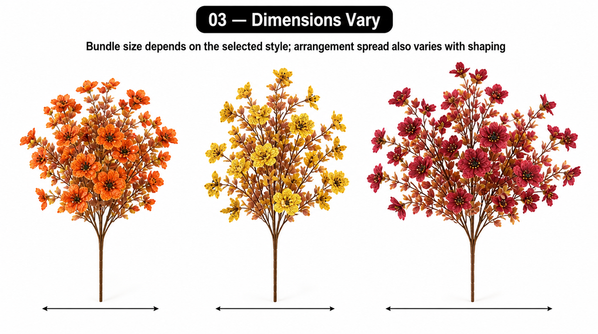 Artificial Fall Flowers for Outdoors – UV-Resistant, 12 Bundles -  limitations image 3