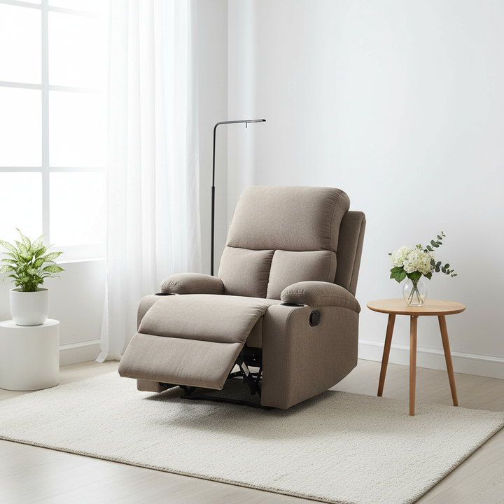 32" Blue Linen Recliner