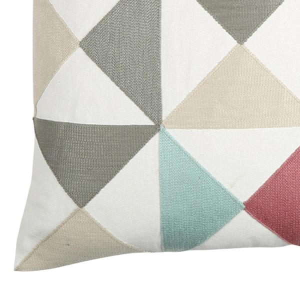 Premium 20" White Gray and Red Handmade Geometric Indoor Outdoor Throw Pillow Cover With Texture - Transitional Weather-Resistant Cotton Design