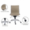 Taupe and Silver Adjustable Swivel Faux Leather Rolling Conference Office Chair