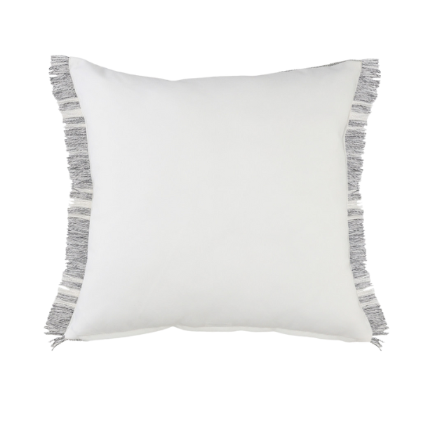 Modern 24" x 24" Gray Zippered Geometric Indoor Outdoor Throw Pillow