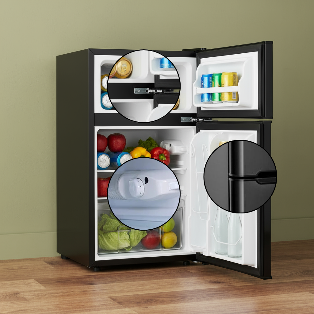 3.2 cu ft. Compact Stainless Steel Refrigerator