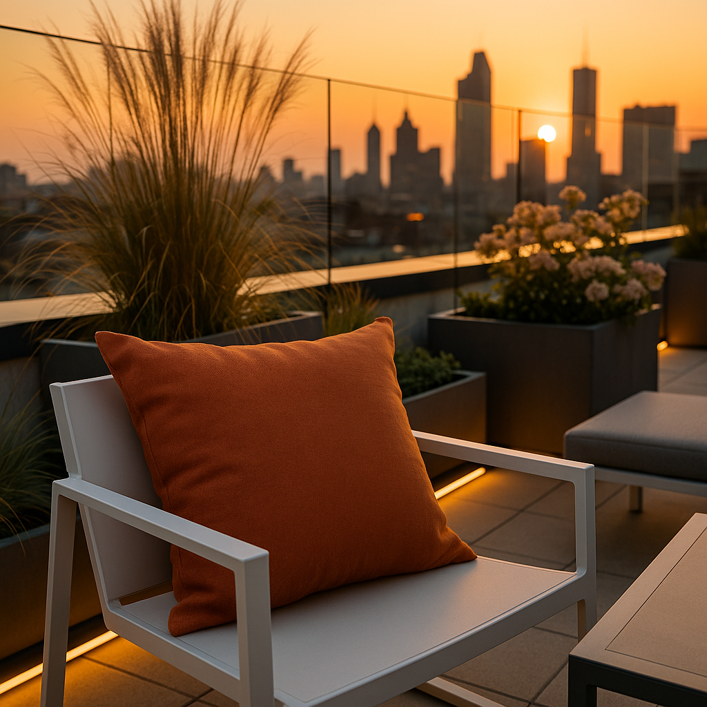 Premium 22" Orange Indoor Outdoor Throw Pillow with Coastal Style Design