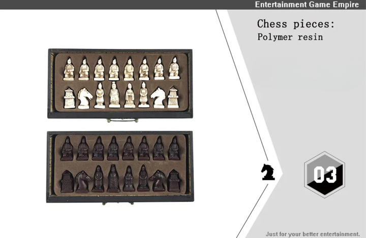 High end metal chess pieces, 38cm/15 inches, ebony wooden chessboard, providing foldable classic games for chess enthusiasts