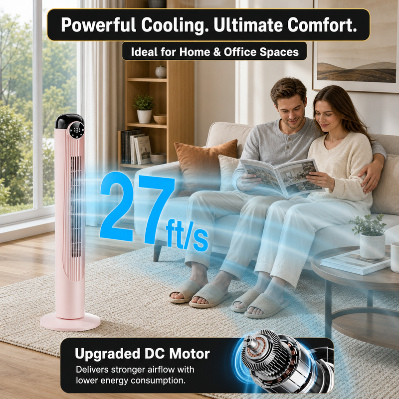 Tower Fan With Remote – 90° Oscillation, 36″ & 42″ - 3