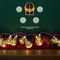 13.78FT Christmas Snow Globe String Light Battery Powered 10 LED Bulbs Indoor Christmas Lights with Pine Needles Snowflakes Berries