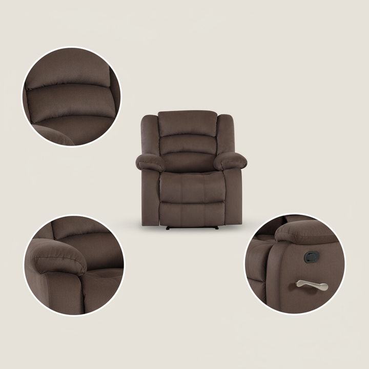 40" Contemporary Brown Fabric Chair