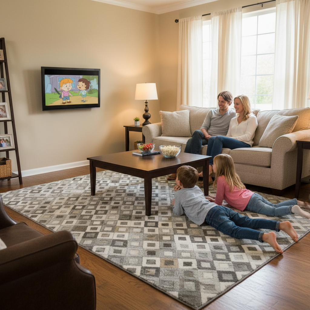 6' X 9' Black Gray And White Faux Cowhide Geometric Area Rug