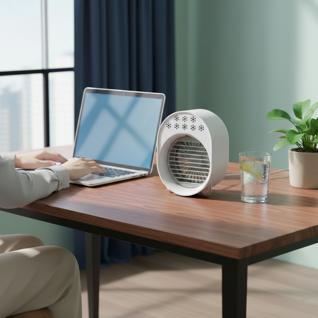 1pc Air Fan Air Cooler Water Cooled Fan, Mini Small Fan USB Fan Spray Humidifier Portable Desktop Fan