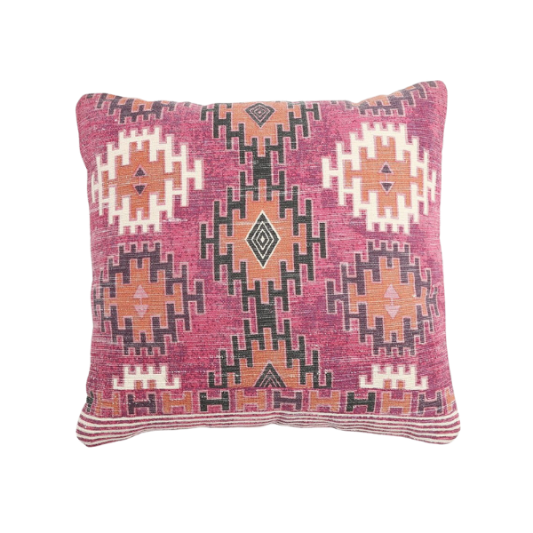 Premium  20" Magenta Beige and Rust Handmade Southwestern Indoor Outdoor Throw Pillow Cover